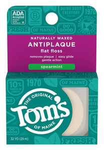 Toms Flat Floss Antiplaque Spearmint Naturally Waxed 32Yd Toms Flat Floss Antiplaque Spearmint Naturally Waxed 32Yd