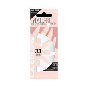 L.A. COLORS Nail Frill High Gloss Artificial Nail Kit, Perfectly Perfect Ballerina