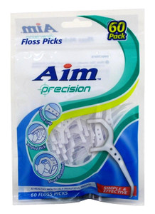 Aim Floss Picks Precision 60 Count Aim Floss Picks Precision 60 Count