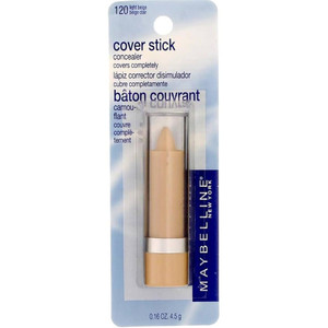MAYBELLINE New York Cover Stick Corrector Concealer, 120 Light Beige, 0.16 oz