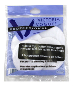 Victoria Vogue #449 Satin Top Cotton Velour Puffs 4 Count Victoria Vogue #449 Satin Top Cotton Velour Puffs 4 Count