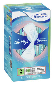 Always Pads Size 2 Infinity Flex Foam 32 Count Heavy Flow Always Pads Size 2 Infinity Flex Foam 32 Count Heavy Flow