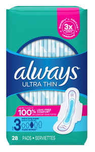 Always Pads Size 3 Ultra Thin 28 Count Extra Long Super Always Pads Size 3 Ultra Thin 28 Count Extra Long Super