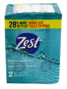 Zest Bath Bars 4.12Oz 2 Count Refreshing Aqua Bonus Size Zest Bath Bars 4.12Oz 2 Count Refreshing Aqua Bonus Size