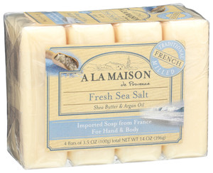 A La Maison, Bar Soap Fresh Sea Salt 4 Pack, 1 Each, 14 Oz A La Maison, Bar Soap Fresh Sea Salt 4 Pack, 1 Each, 14 Oz