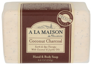 A La Maison, Bar Soap Coconut Charcoal, 1 Each, 8.8 Oz A La Maison, Bar Soap Coconut Charcoal, 1 Each, 8.8 Oz