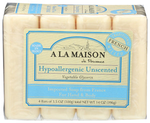 A La Maison, Bar Soap Unscented Value 4 Pack, 1 Each, 14 Oz A La Maison, Bar Soap Unscented Value 4 Pack, 1 Each, 14 Oz