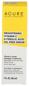 Acure, Brightening Vitamin C And Ferulic Acid Serum, 1 Each, 1 Oz Acure, Brightening Vitamin C And Ferulic Acid Serum, 1 Each, 1 Oz