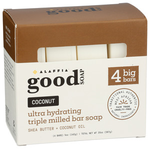 Alaffia, Coconut Good Soap, Case Of 1, 4 Ct Alaffia, Coconut Good Soap, Case Of 1, 4 Ct