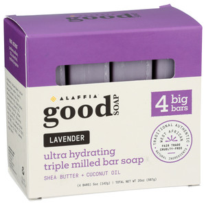Alaffia, Lavender Good Soap, Case Of 1, 4 Ct Alaffia, Lavender Good Soap, Case Of 1, 4 Ct