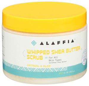 Alaffia, Whipped Shea Butter Scrub Oatmeal Aloe, 1 Each, 11 Oz Alaffia, Whipped Shea Butter Scrub Oatmeal Aloe, 1 Each, 11 Oz