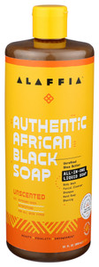 Alaffia, Authentic African Black Soap All In One Unscented, 1 Each, 32 Oz Alaffia, Authentic African Black Soap All In One Unscented, 1 Each, 32 Oz
