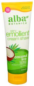 Alba Botanica, Very Emollient Cream Shave Coconut Lime, 1 Each, 8 Oz Alba Botanica, Very Emollient Cream Shave Coconut Lime, 1 Each, 8 Oz