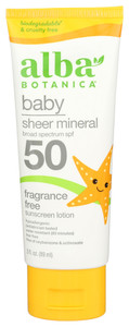 Alba Botanica, Sunscreen Lotion Baby Clear Mineral Spf45 Fragrance Free, 1 Each, 3 Fl Oz Alba Botanica, Sunscreen Lotion Baby Clear Mineral Spf45 Fragrance Free, 1 Each, 3 Fl Oz