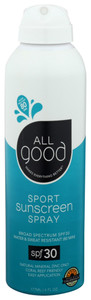 All Good, Sunscreen Spf 30 Sport Spray, 1 Each, 6 Oz All Good, Sunscreen Spf 30 Sport Spray, 1 Each, 6 Oz