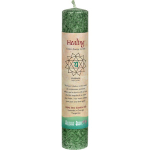 Aloha Bay, Green Chakra Pillar Candle 8", 1 Each, 8 In Aloha Bay, Green Chakra Pillar Candle 8", 1 Each, 8 In