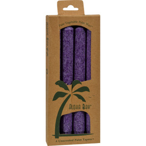 Aloha Bay, Violet Palm Taper Candles, 1 Each, 4 Ct Aloha Bay, Violet Palm Taper Candles, 1 Each, 4 Ct