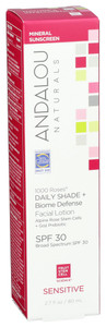 Andalou Naturals, Daily Shade + Biome Defense For Sensitive Facial Lotion, Case Of 1, 2.7 Fl Oz Andalou Naturals, Daily Shade + Biome Defense For Sensitive Facial Lotion, Case Of 1, 2.7 Fl Oz