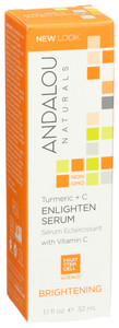 Andalou Naturals, Enlighten Serum Turmeric + C Brightening, 1 Each, 1.1 Oz Andalou Naturals, Enlighten Serum Turmeric + C Brightening, 1 Each, 1.1 Oz