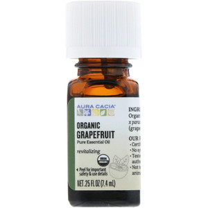 Aura Cacia, Organic Grapefruit Essential Oil, 1 Each, 0.25 Oz Aura Cacia, Organic Grapefruit Essential Oil, 1 Each, 0.25 Oz