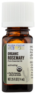 Aura Cacia, Organic Essential Oil Rosemary, 1 Each, 0.25 Oz Aura Cacia, Organic Essential Oil Rosemary, 1 Each, 0.25 Oz