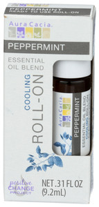 Aura Cacia, Roll On Essential Oil Peppermint, Case Of 4, .31 Oz Aura Cacia, Roll On Essential Oil Peppermint, Case Of 4, .31 Oz