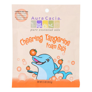 Aura Cacia, Cheering Aromatherapy Foam Bath For Kids, Dolphin Packet, Case Of 6, 2.5 Oz Aura Cacia, Cheering Aromatherapy Foam Bath For Kids, Dolphin Packet, Case Of 6, 2.5 Oz