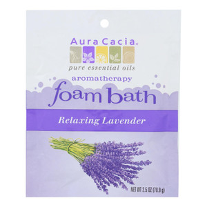 Aura Cacia, Foam Bath, Relaxing Lavender, Case Of 6, 2.5 Oz Aura Cacia, Foam Bath, Relaxing Lavender, Case Of 6, 2.5 Oz