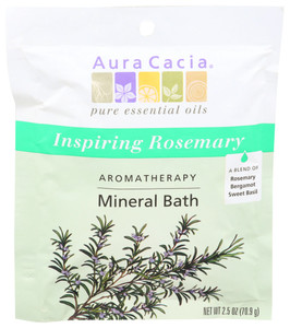 Aura Cacia, Inspiring Rosemary Aromatherapy Mineral Bath Packet, Case Of 6, 2.5 Oz Aura Cacia, Inspiring Rosemary Aromatherapy Mineral Bath Packet, Case Of 6, 2.5 Oz