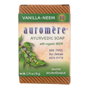 Auromere, Bar Soap Ayurvedic Vanilla Neem, 1 Each, 2.75 Oz Auromere, Bar Soap Ayurvedic Vanilla Neem, 1 Each, 2.75 Oz