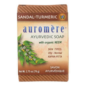 Auromere, Ayurvedic Bar Soap Sandalwood Turmeric, 1 Each, 2.75 Oz Auromere, Ayurvedic Bar Soap Sandalwood Turmeric, 1 Each, 2.75 Oz