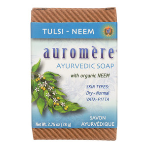 Auromere, Ayurvedic Bar Soap Tulsi Neem, 1 Each, 2.75 Oz Auromere, Ayurvedic Bar Soap Tulsi Neem, 1 Each, 2.75 Oz