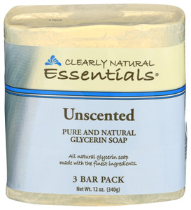 Clearly Natural, Bar Soap 3-pack, Glycerin Unscented, 1 Each, 3/4 Oz Clearly Natural, Bar Soap 3-pack, Glycerin Unscented, 1 Each, 3/4 Oz