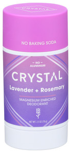 Crystal, Deodorant Stick, Magnesium Enriched, Lavender And Rosemary, 1 Each, 2.5 Oz Crystal, Deodorant Stick, Magnesium Enriched, Lavender And Rosemary, 1 Each, 2.5 Oz