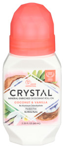 Crystal, Deodorant, Mineral Roll On, Coconut & Vanilla, 1 Each, 2.25 Oz Crystal, Deodorant, Mineral Roll On, Coconut & Vanilla, 1 Each, 2.25 Oz