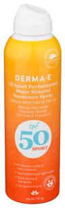 Derma E, All Sport Sheer Mineral Sunscreen Spray Spf 50, 1 Each, 6 Oz Derma E, All Sport Sheer Mineral Sunscreen Spray Spf 50, 1 Each, 6 Oz