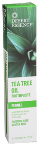 Desert Essence, Natural Tea Tree Oil Toothpaste Fennel, 1 Each, 6.25 Oz Desert Essence, Natural Tea Tree Oil Toothpaste Fennel, 1 Each, 6.25 Oz