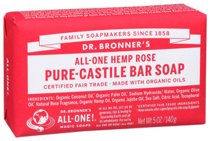 Dr. Bronner's, All One Pure Castile Hemp Rose Bar Soap, 1 Each, 5 Oz Dr. Bronner's, All One Pure Castile Hemp Rose Bar Soap, 1 Each, 5 Oz