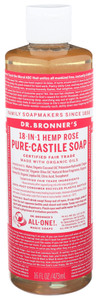 Dr. Bronner's, 18 In 1 Pure Castile Liquid Soap Hemp Rose, 1 Each, 16 Fl Oz Dr. Bronner's, 18 In 1 Pure Castile Liquid Soap Hemp Rose, 1 Each, 16 Fl Oz