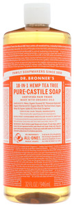 Dr. Bronner's, 18 In 1 Pure Castile Hemp Tea Tree Soap, 1 Each, 32 Fl Oz Dr. Bronner's, 18 In 1 Pure Castile Hemp Tea Tree Soap, 1 Each, 32 Fl Oz