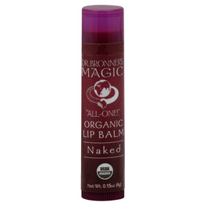 Dr. Bronner's, Lip Balm Naked Organic, Case Of 12, .15 Oz Dr. Bronner's, Lip Balm Naked Organic, Case Of 12, .15 Oz