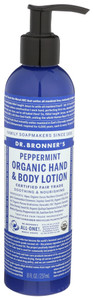 Dr. Bronner's, Hand & Body Lotion Peppermint Organic, 1 Each, 8 Fl Oz Dr. Bronner's, Hand & Body Lotion Peppermint Organic, 1 Each, 8 Fl Oz