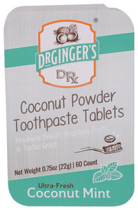Dr. Ginger`s, Coconut Mint Toothpaste Tablets, Case Of 6, .75 Oz Dr. Ginger`s, Coconut Mint Toothpaste Tablets, Case Of 6, .75 Oz