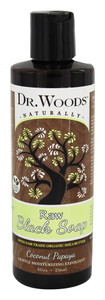 Dr. Woods, Liquid Raw Black Soap With Fair Trade Shea Butter Coconut Papaya, 1 Each, 8 Fl Oz Dr. Woods, Liquid Raw Black Soap With Fair Trade Shea Butter Coconut Papaya, 1 Each, 8 Fl Oz