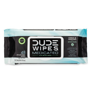 Dude Wipes, Flushable Wipes Medicated With Witch Hazel, 1 Each, 48 Ct Dude Wipes, Flushable Wipes Medicated With Witch Hazel, 1 Each, 48 Ct