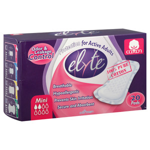 Elyte, Mini Pads Protection For Active Adults, 1 Each, 20 Ct Elyte, Mini Pads Protection For Active Adults, 1 Each, 20 Ct