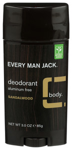 Every Man Jack, Body Deodorant Sandalwood Aluminum Free, 1 Each, 3 Oz Every Man Jack, Body Deodorant Sandalwood Aluminum Free, 1 Each, 3 Oz