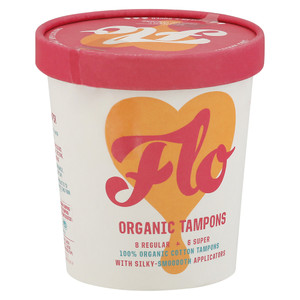 Flo, Regular + Super Organic Tampons, Case Of 12, 14 Ct Flo, Regular + Super Organic Tampons, Case Of 12, 14 Ct