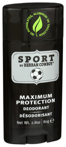 Herban Cowboy, Deodorant Sport Maximum Protection, 1 Each, 2.8 Oz Herban Cowboy, Deodorant Sport Maximum Protection, 1 Each, 2.8 Oz