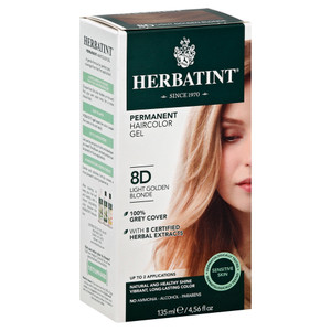 Herbatint, Permanent Haircolor Gel 8d Light Golden Blonde, 1 Each, 4 Oz Herbatint, Permanent Haircolor Gel 8d Light Golden Blonde, 1 Each, 4 Oz